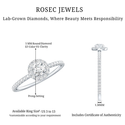Minimal Engagement Ring with Lab Grown Diamond