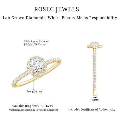Minimal Engagement Ring with Lab Grown Diamond