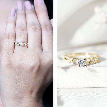 Round Lab Grown Diamond Infinity Solitaire Ring