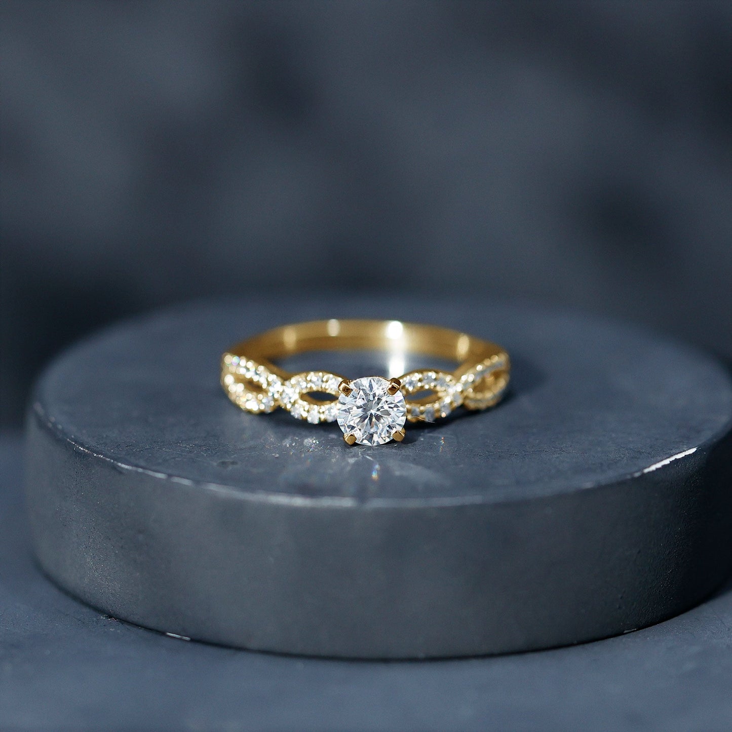 Round Lab Grown Diamond Infinity Solitaire Ring