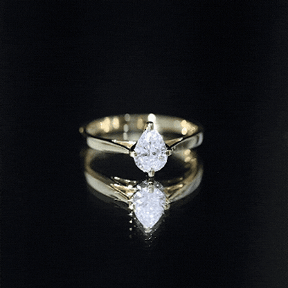 Solitaire Lab Grown Diamond Teardrop Engagement Ring