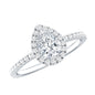 Classic Lab Grown Diamond Pear Engagement Ring with Halo