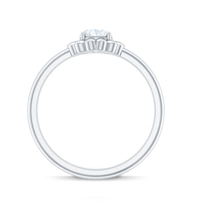 Solitaire Lab Grown Diamond Flower Ring