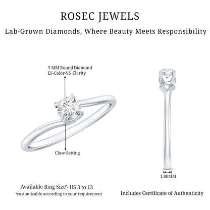 Solitaire Lab Grown Diamond Promise Ring