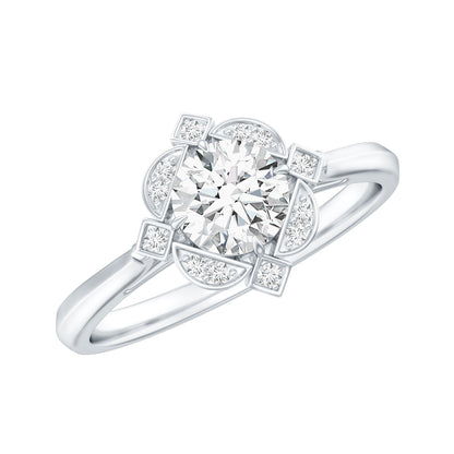Vintage Style Lab Grown Diamond Engagement Ring