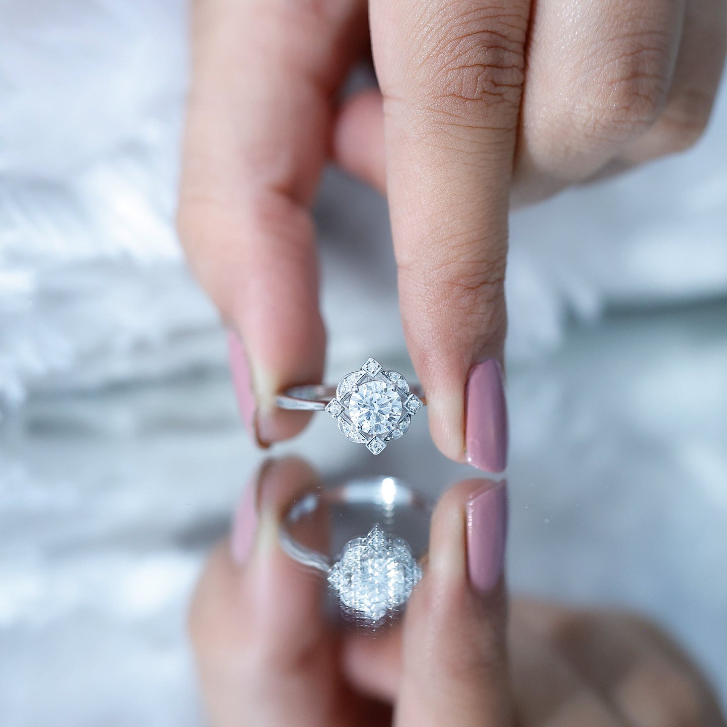 Vintage Style Lab Grown Diamond Engagement Ring