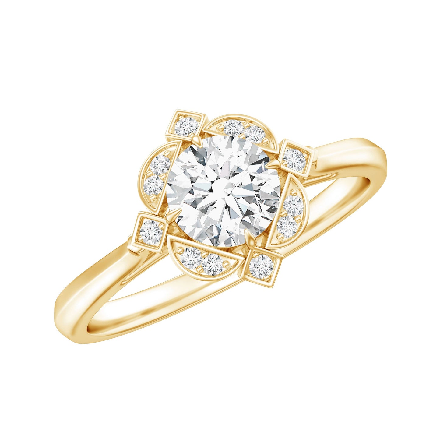 Vintage Style Lab Grown Diamond Engagement Ring