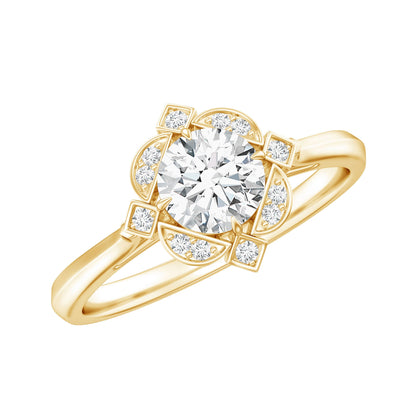 Vintage Style Lab Grown Diamond Engagement Ring