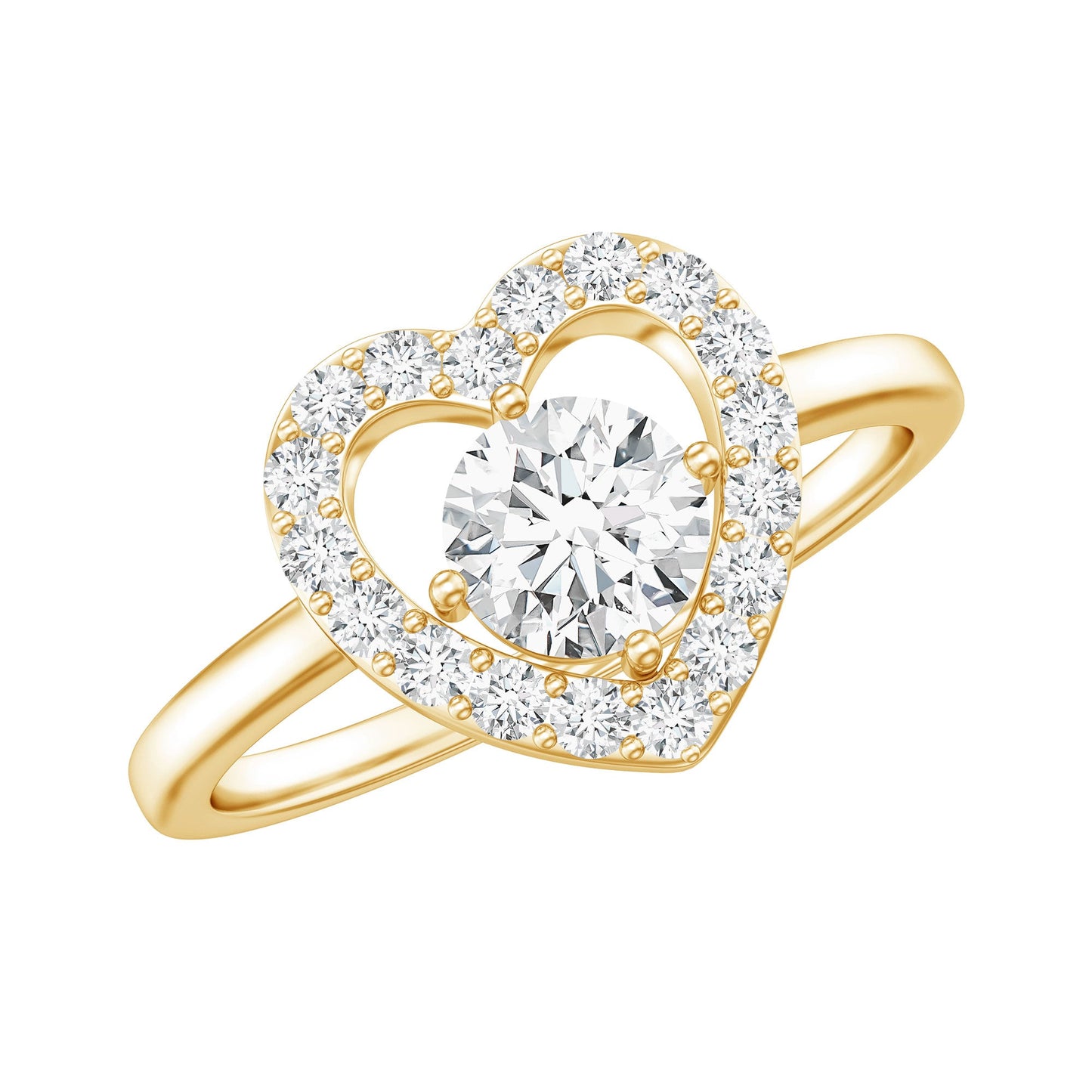 Minimal Heart Ring with Lab Grown Diamond
