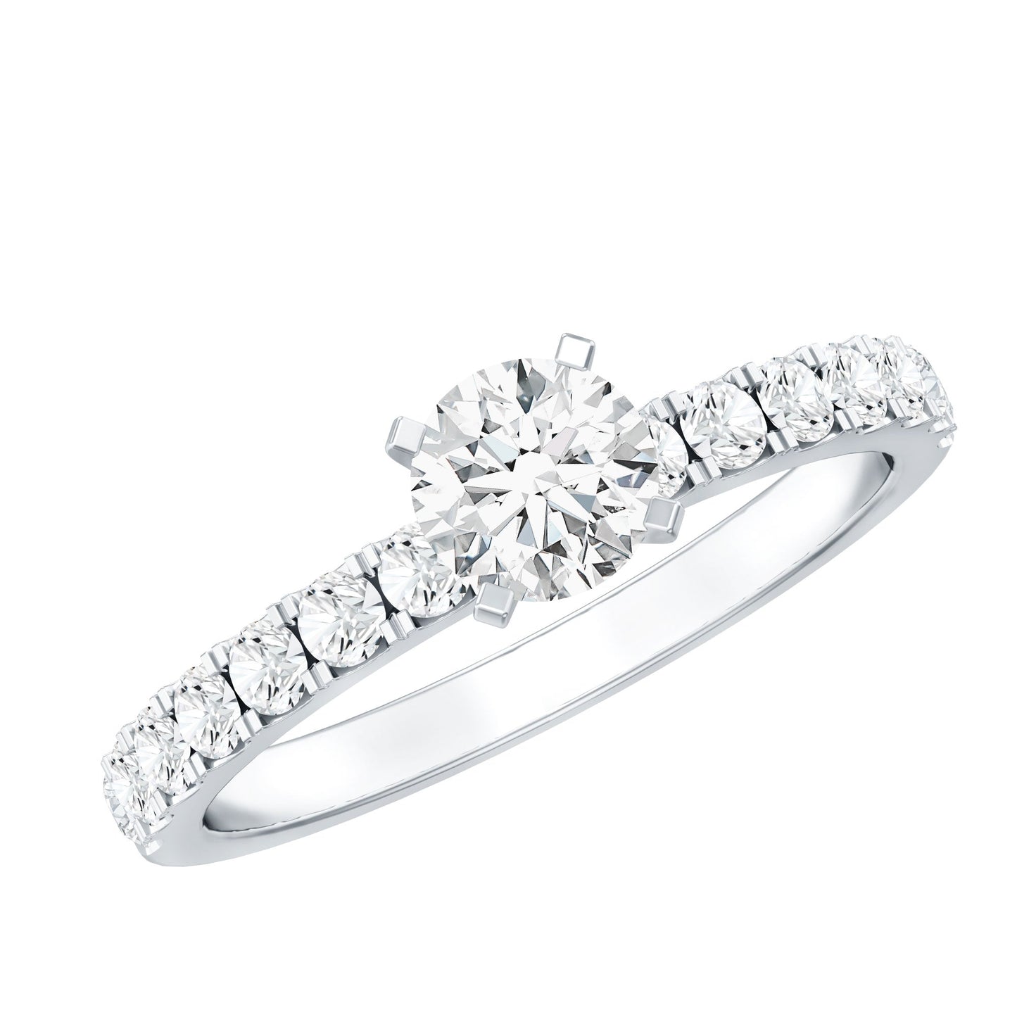 Minimal Solitaire Engagement Ring with Lab Grown Diamond