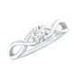 Round Lab Grown Diamond Solitaire Promise Ring in Crossover Shank