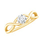 Round Lab Grown Diamond Solitaire Promise Ring in Crossover Shank