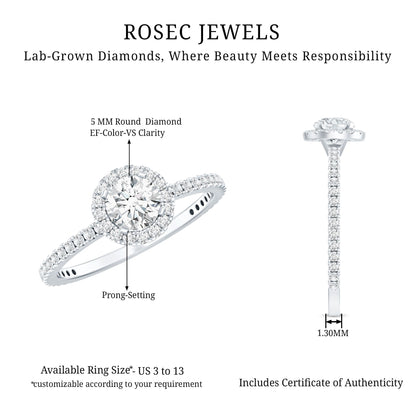 Round Lab Grown Diamond Promise Engagement Ring