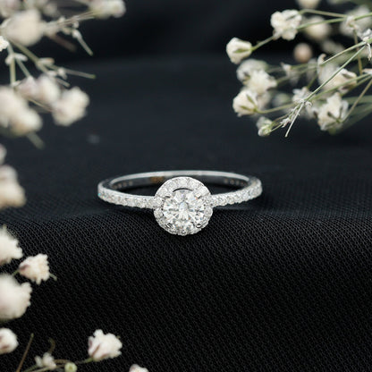 Round Lab Grown Diamond Promise Engagement Ring