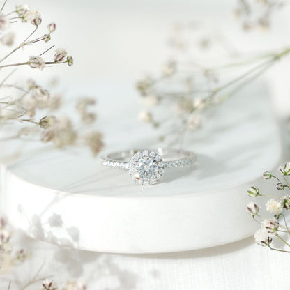 Round Lab Grown Diamond Promise Engagement Ring