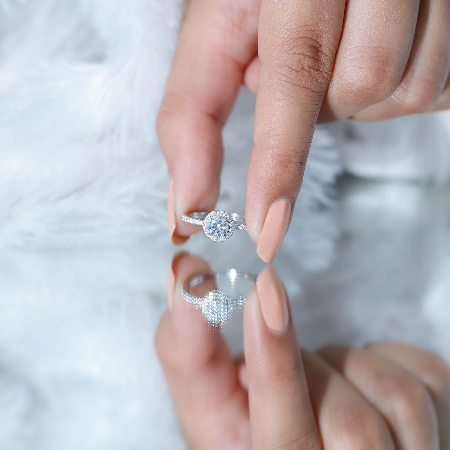 Round Lab Grown Diamond Promise Engagement Ring