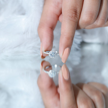 Round Lab Grown Diamond Promise Engagement Ring
