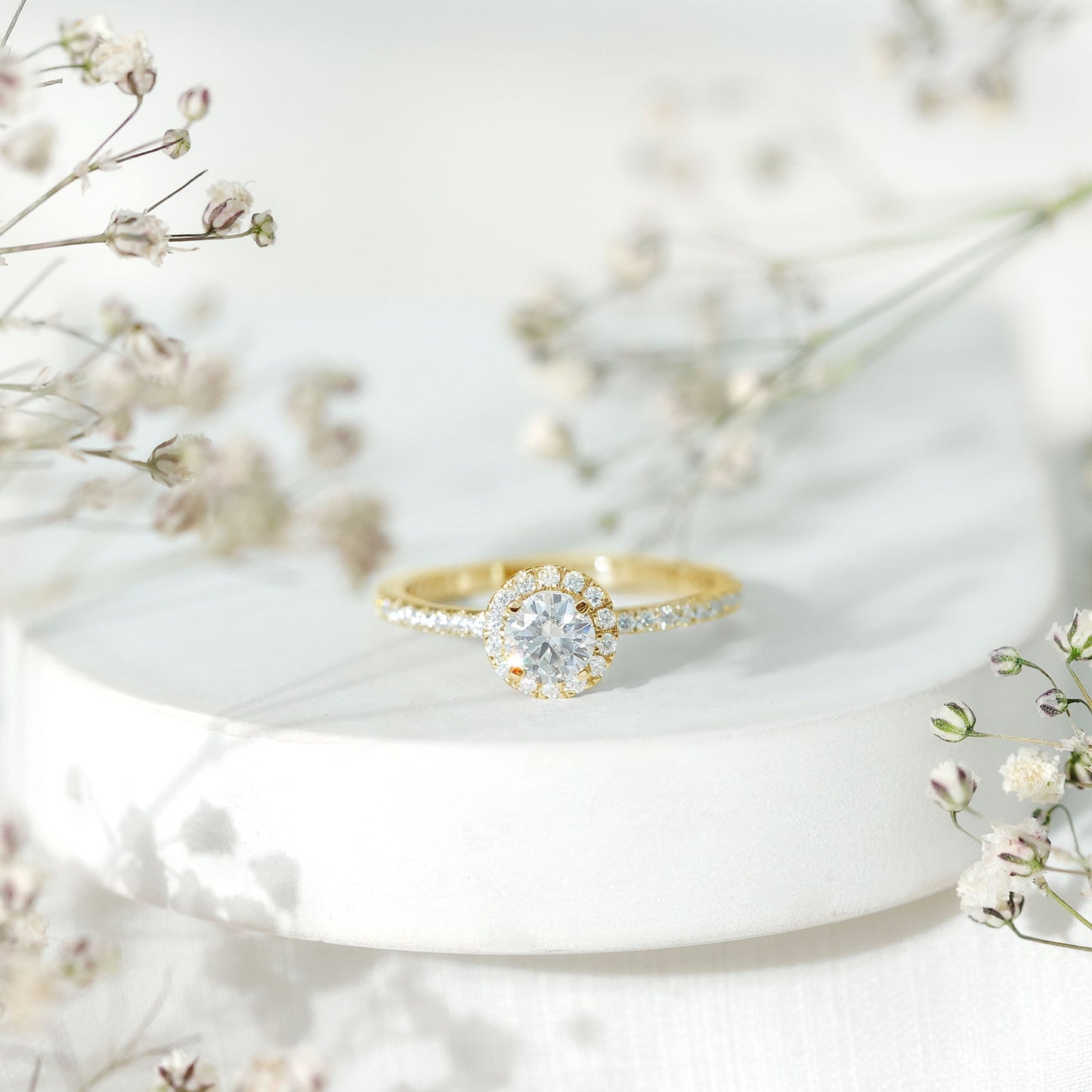 Round Lab Grown Diamond Promise Engagement Ring