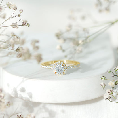 Round Lab Grown Diamond Promise Engagement Ring