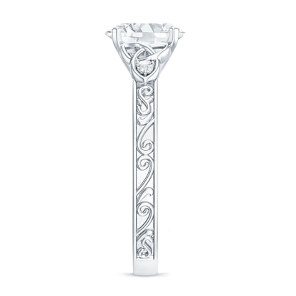 Antique Style Oval Shape Lab Grown Diamond Solitaire Celtic Knot Ring