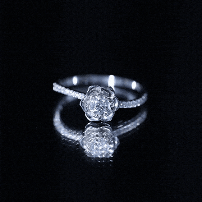Nature Inspired Floral Engagement Ring with Lab Grown Diamond