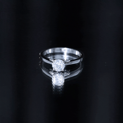 Minimal Round Lab Grown Diamond Solitaire Ring