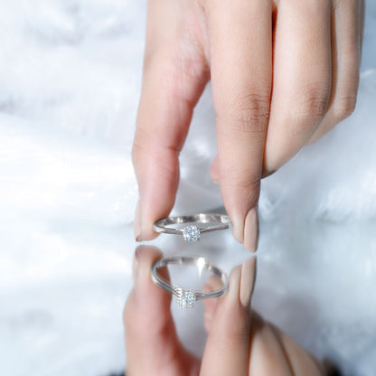 Minimal Round Lab Grown Diamond Solitaire Ring
