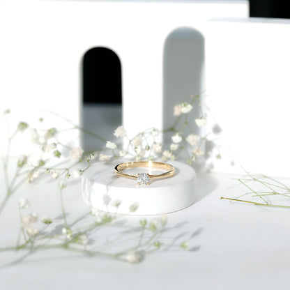 Minimal Round Lab Grown Diamond Solitaire Ring