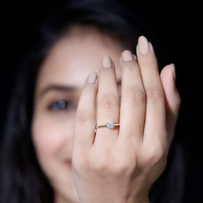 Minimal Round Lab Grown Diamond Solitaire Ring