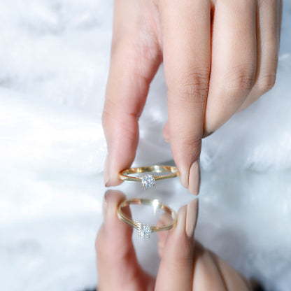 Minimal Round Lab Grown Diamond Solitaire Ring