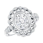 Vintage Style Oval Lab Grown Diamond Statement Engagement Ring