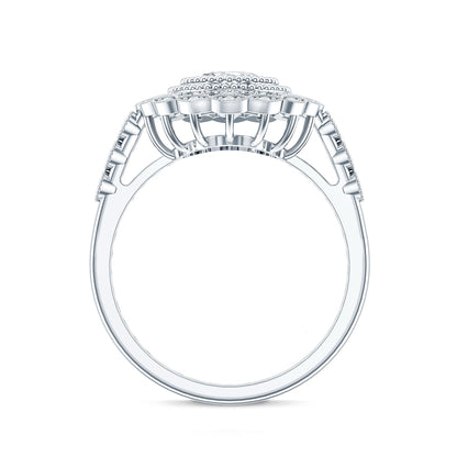 Vintage Style Oval Lab Grown Diamond Statement Engagement Ring