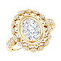 Vintage Style Oval Lab Grown Diamond Statement Engagement Ring