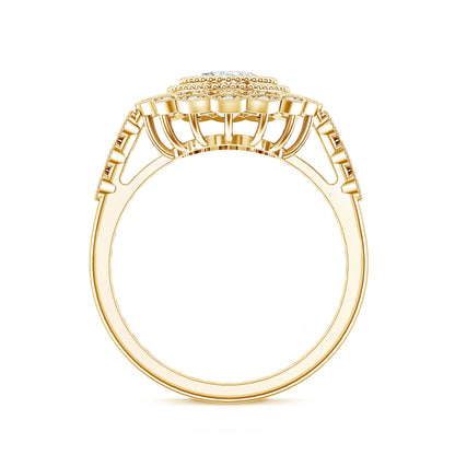 Vintage Style Oval Lab Grown Diamond Statement Engagement Ring