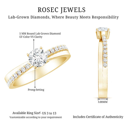 Round Lab Grown Diamond Solitaire Promise Ring