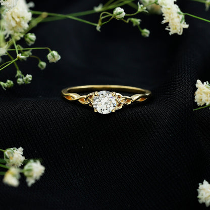 Solitaire Lab Grown Diamond Celtic Knot Promise Ring