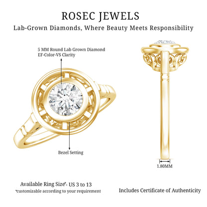Vintage Inspired Lab Grown Diamond Solitaire Ring