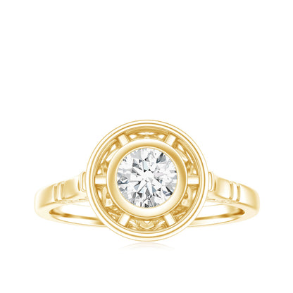 Vintage Inspired Lab Grown Diamond Solitaire Ring