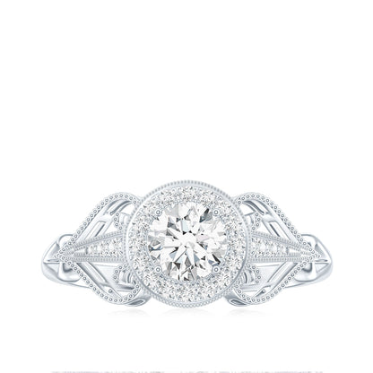 Vintage Inspired Engagement Ring with Lab Grown Diamond