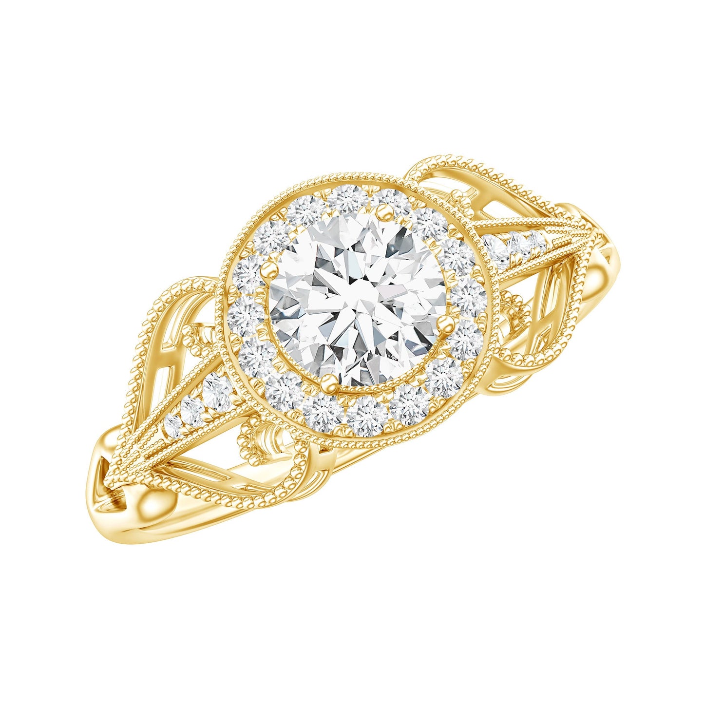 Vintage Inspired Engagement Ring with Lab Grown Diamond
