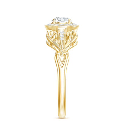 Vintage Inspired Engagement Ring with Lab Grown Diamond