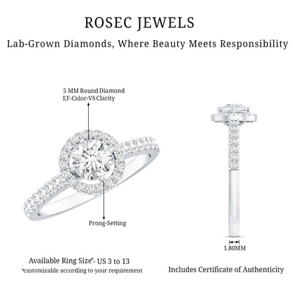 0.4 Carat Lab Grown Diamond Engagement Ring with Halo