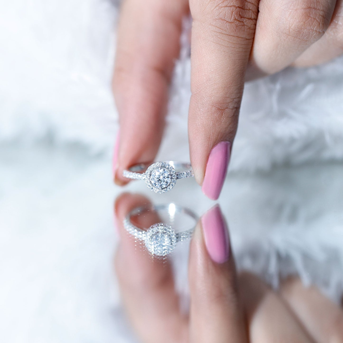 0.4 Carat Lab Grown Diamond Engagement Ring with Halo