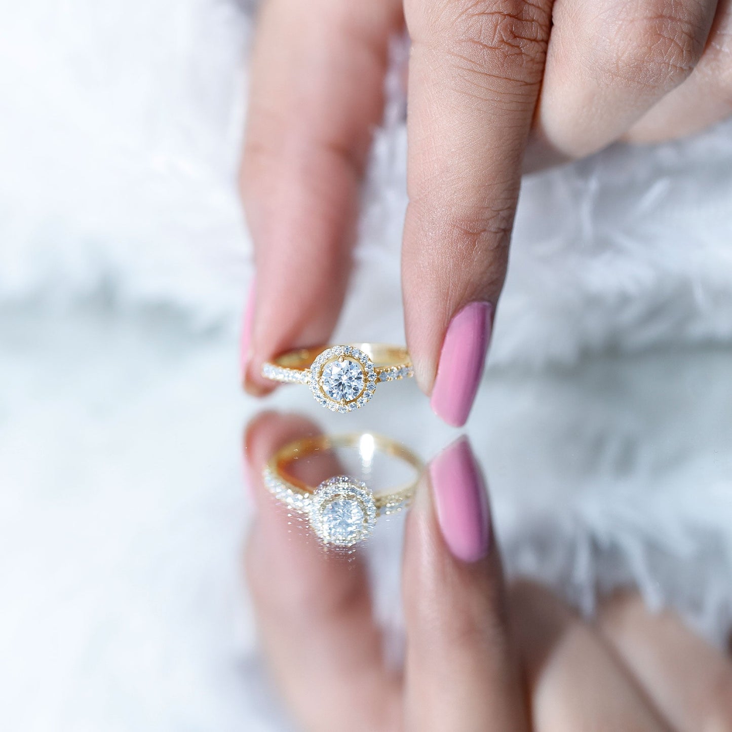 0.4 Carat Lab Grown Diamond Engagement Ring with Halo
