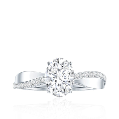 Classic Oval Shape Lab Grown Diamond Solitaire Engagement Ring