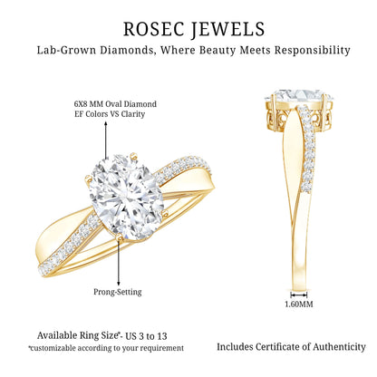 Classic Oval Shape Lab Grown Diamond Solitaire Engagement Ring