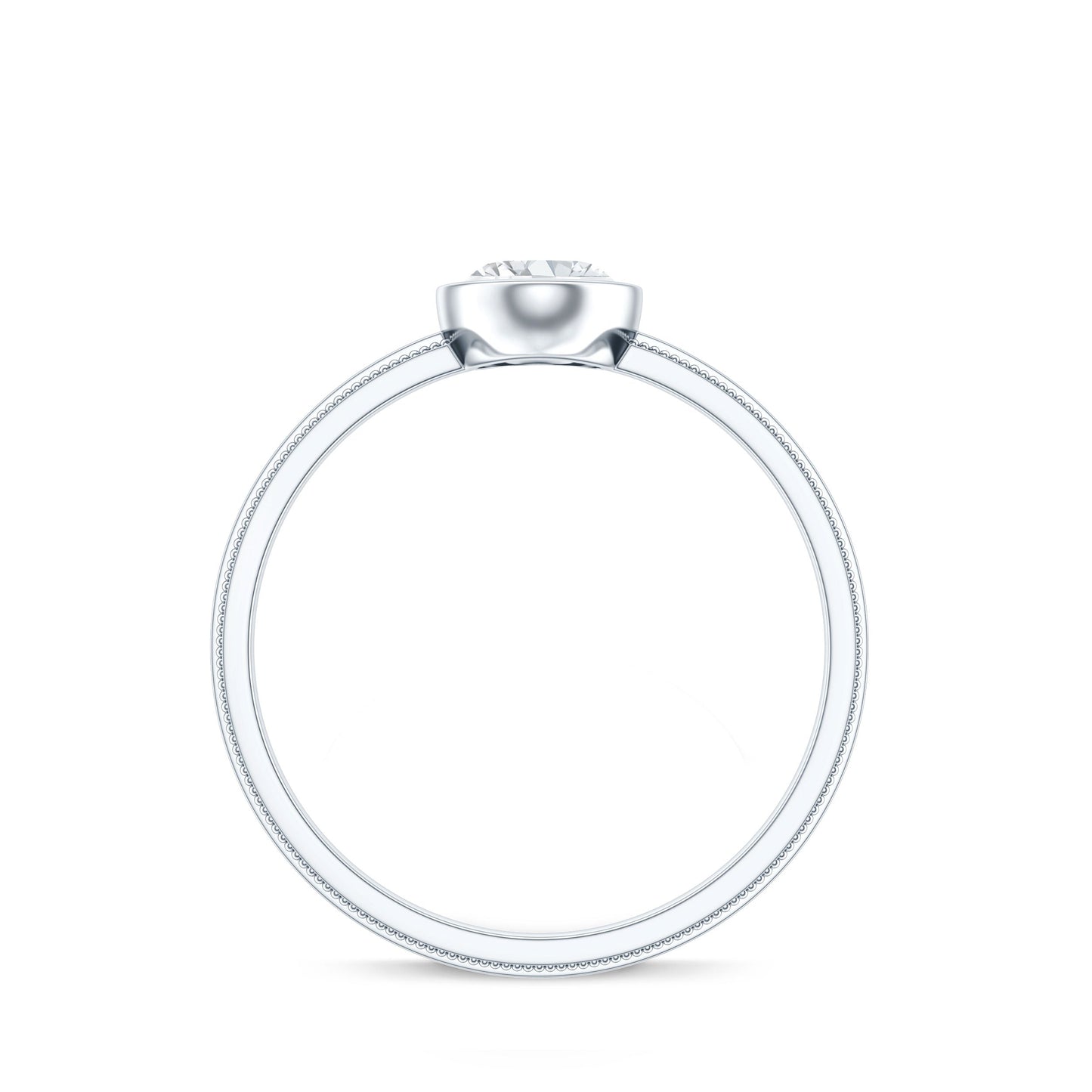 Bezel Set Oval Lab Grown Diamond Solitaire Ring