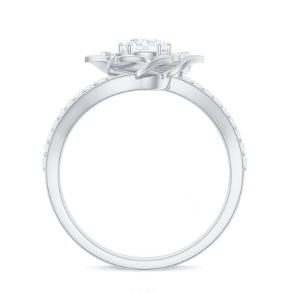 Lab Grown Diamond Nature Inspired Floral Bypass Ring