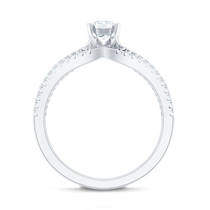 Solitaire Lab Grown Diamond Split Shank Engagement Ring
