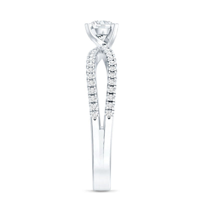 Solitaire Lab Grown Diamond Split Shank Engagement Ring